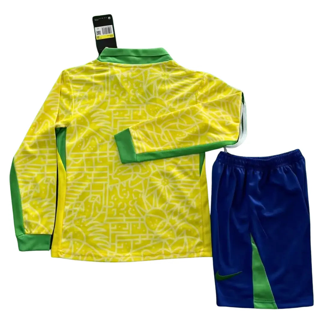 Camisa Seleção Brasil 2024/25 Home - Manga Longa - Kit Torcedor Infantil