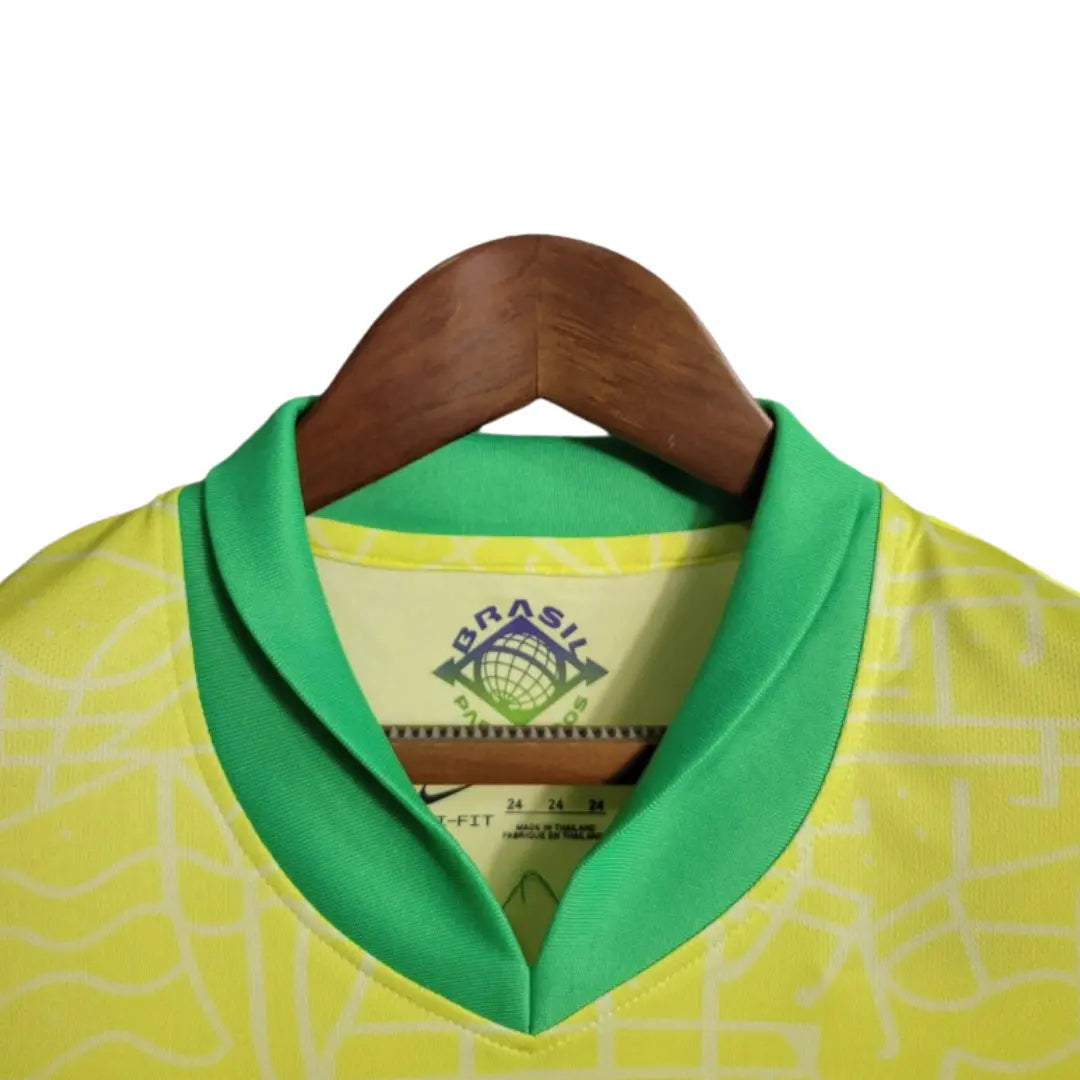 Camisa Seleção Brasil 2024/25 Home - Manga Longa - Kit Torcedor Infantil