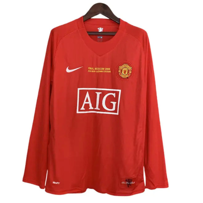 Camisa Manchester United 2007/08 Home - Manga Longa