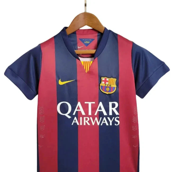 Camisa Barcelona 2014/15 Home Retrô - Kit Torcedor Infantil