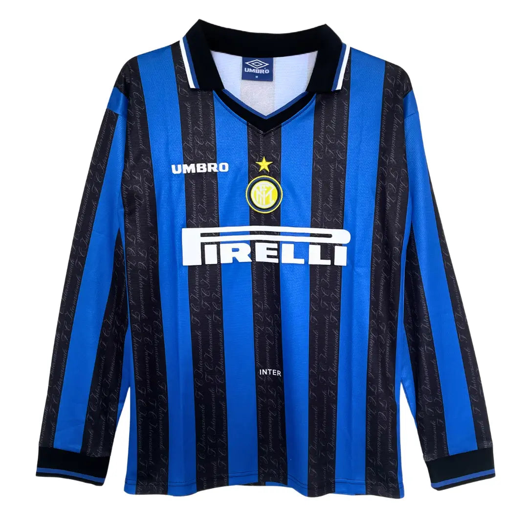 Inter de Milão 1997/98 Home - Manga Longa - Ronaldo Fenômeno